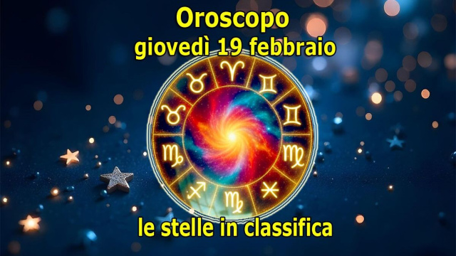 Locandina per l'oroscopo di gioved&igrave; 19 febbraio e classifica - &copy; Copilot IA.