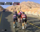 Remco Evenepoel in difficolt&agrave; all'UAE Tour - &copy; Screenshot Eurosport