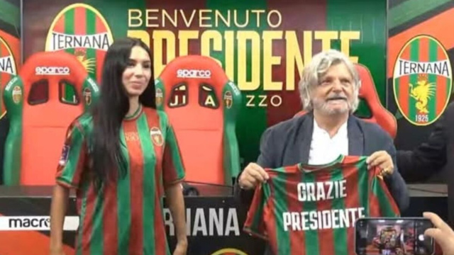 Ferrero alla presentazione della famiglia Rizzo come proprietaria della Ternana @ foto pagina Facebook Ternana