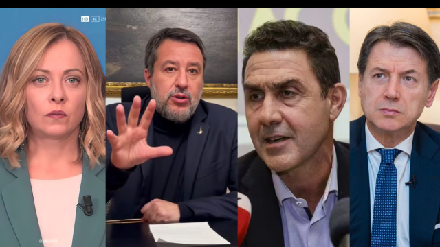 Giorgia Meloni, Matteo Salvini, Roberto Vannacci e Giuseppe Conte (&copy; Facebook)
