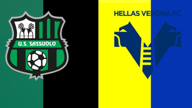 Loghi e colori sociali di Sassuolo e Verona.