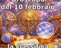 L'oroscopo di martedì 10 febbraio 2026 e classifica: Acquario 2ﾟ, Sagittario al 12ﾟposto