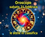 Locandina per l'oroscopo di sabato 21 febbraio e classifica - &copy; Copilot IA.