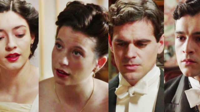 Angela, Martina, Jacobo e Curro in scena © La Promessa