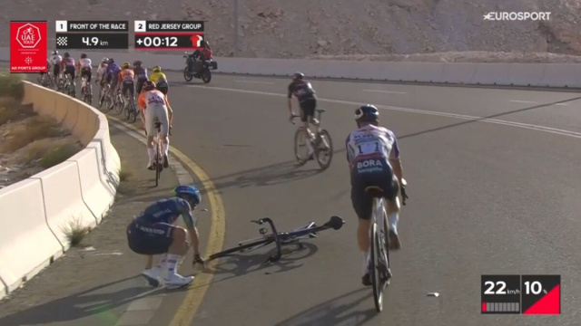 Remco Evenepoel all'UAE Tour - &copy; Screenshot Eurosport