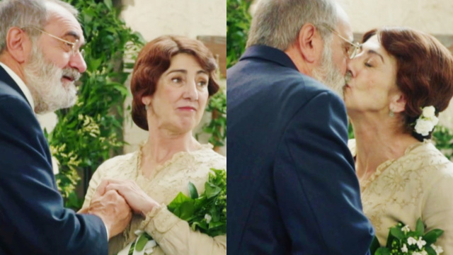 Romulo e Emilia nella scena di nozze &copy; La Promessa