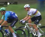 Tadej Pogacar alla Parigi Roubaix - &copy; Screenshot Eurosport