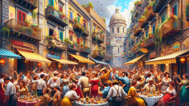 Numero 20 della Smorfia napoletana, 'a festa, ispirazione per il Leone. &copy; Immagine creata con Dall-E