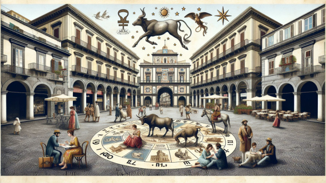 Numero 27 della Smorfia napoletana, 'o c&agrave;ntaro abbinato al Toro. &copy; Immagine creata con Dall-E