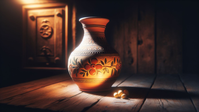 Numero 7 della Smorfia napoletana, 'o vasetto, per la Vergine. &copy; Immagine creata con Dall-E