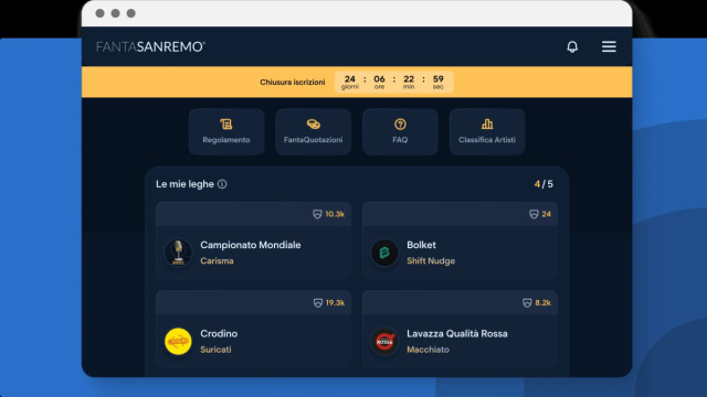 web app FantaSanremo &copy; Creative Commons