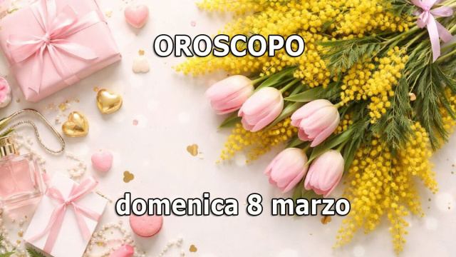 Locandina per l'oroscopo di domenica 8 marzo e classifica - &copy; Gemini IA.