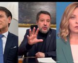 Giuseppe Conte, Giorgia Meloni e Matteo Salvini (&copy; Facebook)