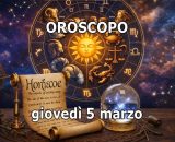 Locandina per l'oroscopo di gioved&igrave; 5 marzo e classifica - &copy; Gemini IA.