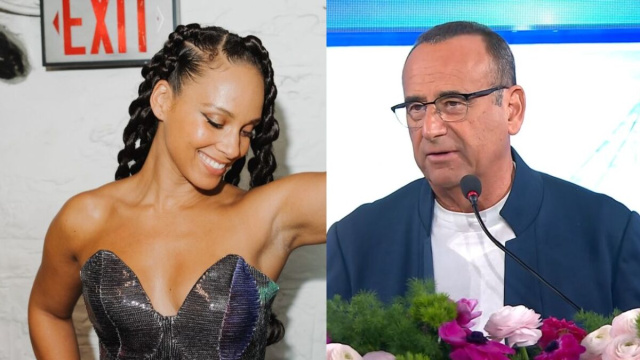 Alicia Keys e Carlo Conti (Combo Instagram/Sanremo).