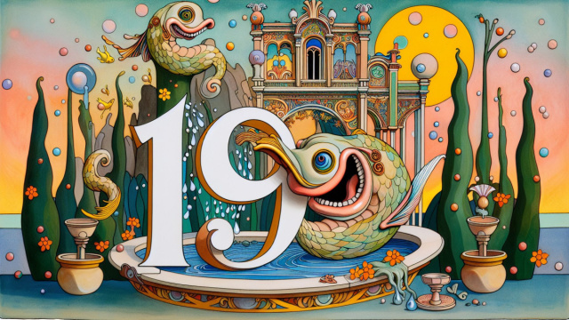 Numero 19 della Smorfia napoletana, 'a resata, che illumina la giornata dei Pesci. &copy; Immagine creata con Dall-E