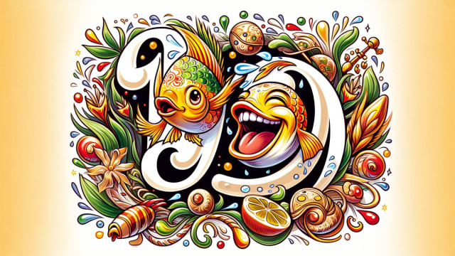 Numero 19 della Smorfia napoletana, la risata per i Pesci. &copy; Immagine creata con Dall-E