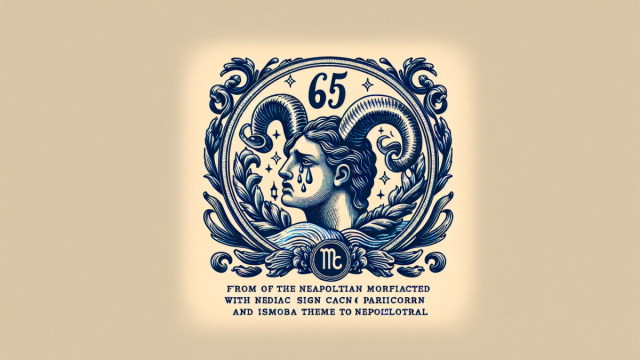 Numero 65 della Smorfia napoletana, 'o chianto, collegato al Capricorno. &copy; Immagine creata con Dall-E