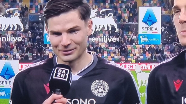 Il centrocampista dell'Udinese Ekkelenkamp &copy; DAZN