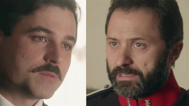 Manuel Luj&aacute;n e il comandante Rivero: il momento della verit&agrave; su Leocadia de Figueroa &ndash; Screenshot &copy; RTVE / La Promessa.