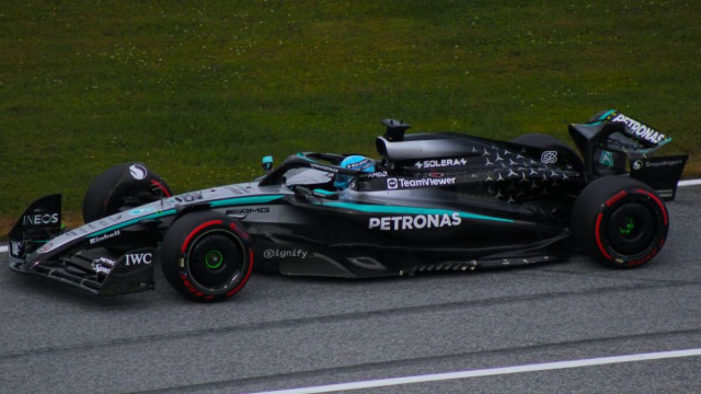 Russell durante il Gran Premio d'Austria 2025.