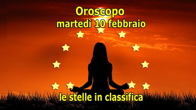 Locandina per l'oroscopo del 10 febbraio con la classifica a stelline - &copy; Roberta Carsoli