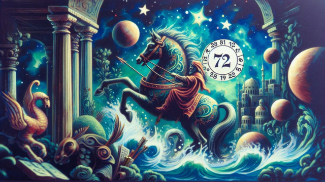 Numero 72 della Smorfia napoletana, 'a maraviglia, segno Pesci. CC Immagine creata con Dall-E