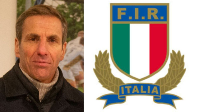 Gonzalo Quesada e lo stemma dell'Italia Rugby.