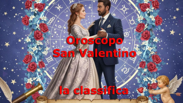 Locandina per l'oroscopo di San Valentino del 14 febbraio 2026 - &copy; Gemini IA.
