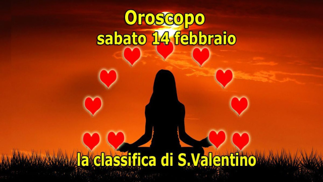 Locandina per l'oroscopo di San Valentino del 14 febbraio 2026 - &copy; Roberta Carsoli.