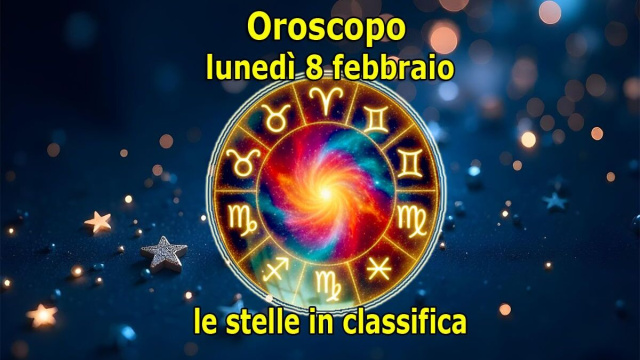 Locandina per l'oroscopo di luned&igrave; 9 febbraio e classifica - &copy; Copilot IA.