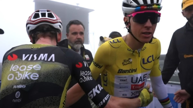 Tadej Pogacar e Jonas Vingegaard - &copy; Screenshot Eurosport