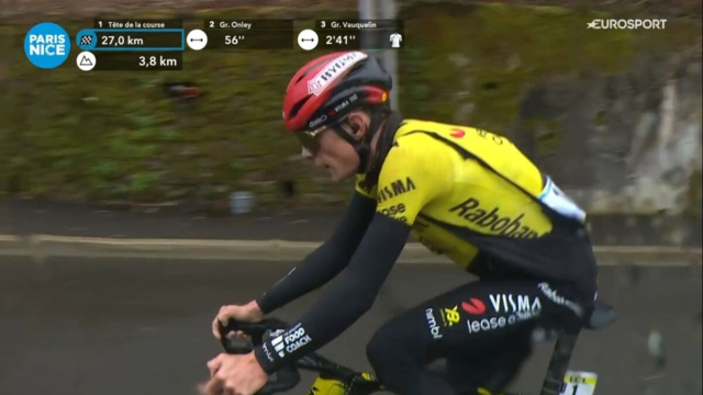 Jonas Vingegaard alla Parigi Nizza - &copy; Screenshot Eurosport