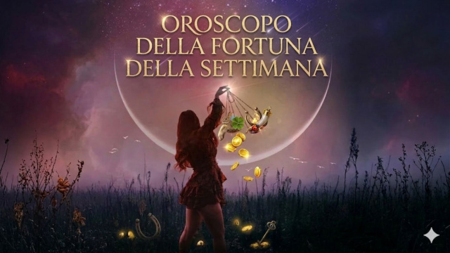 Locandina per l'oroscopo della fortuna settimana 23-29 marzo, con classifica - &copy; Copilot IA.