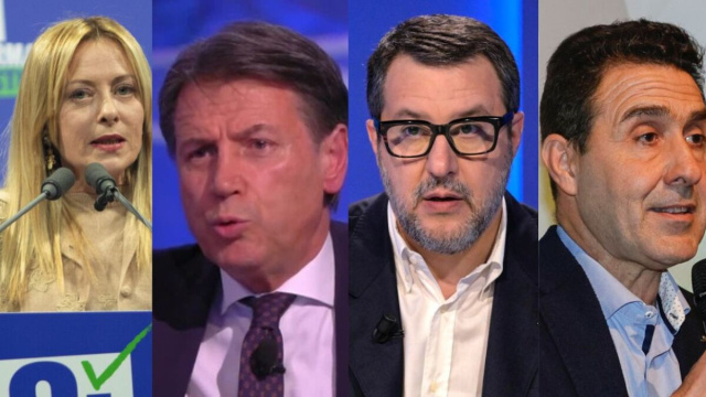 Giorgia Meloni, Giuseppe Conte, Matteo Salvini e Roberto Vannaci (&copy; Facebook)