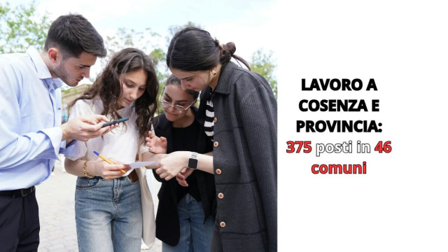 L'elenco completo dei 46 comuni che offrono lavoro a Cosenza e provincia