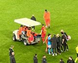 Banda a terra durante Napoli- Lecce @ foto Facebook Antenna Sud