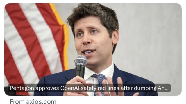Axios: Il Pentagono approva le linee rosse di sicurezza OpenAI ... &copy; Creative Commons