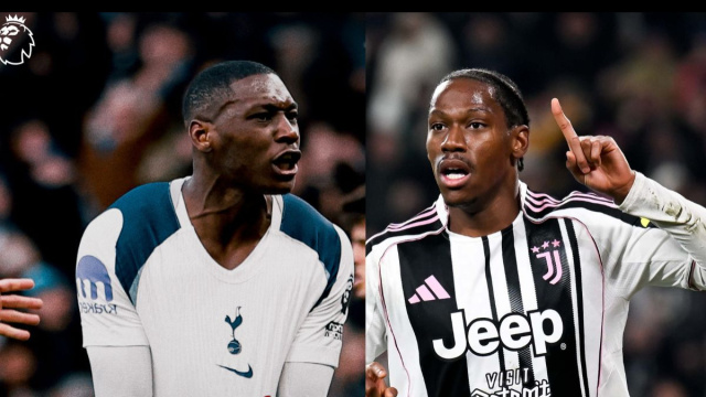 Kolo Muani, attaccante del Tottenham. Foto &copy; Tottenham. Jonathan David, attaccante della Juventus. Foto &copy; Juventus