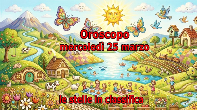 Locandina per l'oroscopo di mercoled&igrave; 25 marzo e classifica - &copy; Copilot IA.
