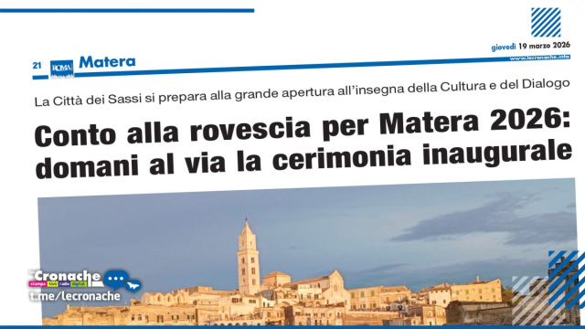 MATERA 2026 DOMANI SI PARTE &copy; Creative Commons