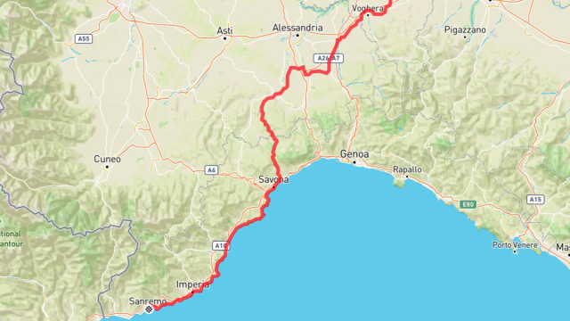 PERCORSO  MILANO SANREMO AMATORI 2026  MILAN SAN REMO AMATEURS ... &copy; Creative Commons