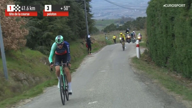 Paul Seixas sulla salita di Saint Romain des Lerps - &copy; Screenshot Eurosport