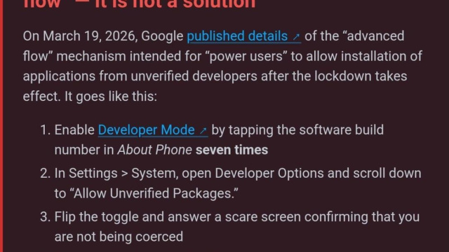 Keep Android Open response to Google's "advanced sideloading flow ... &copy; Creative Commons
