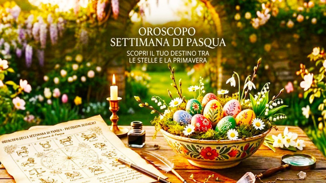 Locandina per l'oroscopo della settimana di Pasqua e classifica - &copy; Pixabay IA.