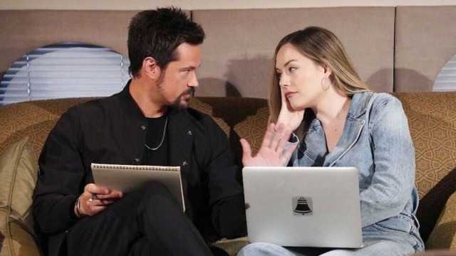 Hope e Thomas in una scena di Beautiful &copy; Canale 5.