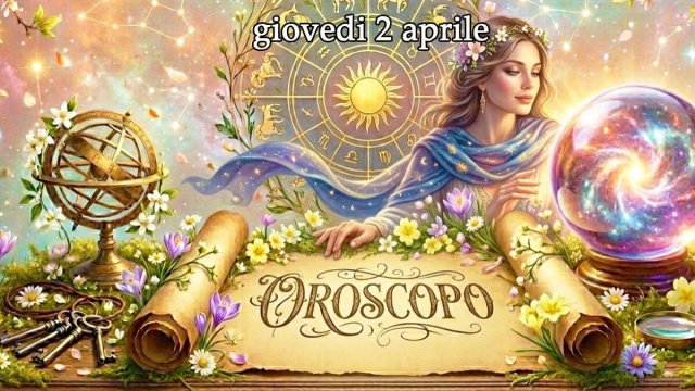 Locandina per l'oroscopo di gioved&igrave; 2 aprile e classifica - &copy; Gemini IA.