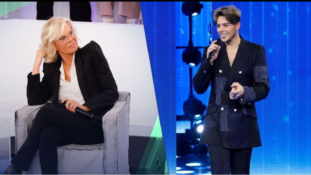 Maria De Filippi e Stash dei The Kolors &copy; Canale 5.