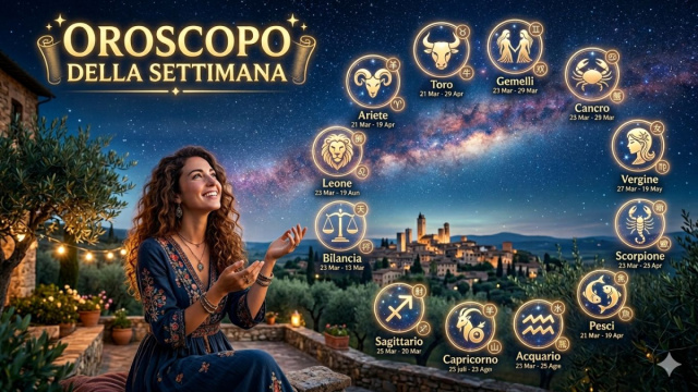 Locandina per l'oroscopo della settimana con classifica - &copy; Copilot IA.