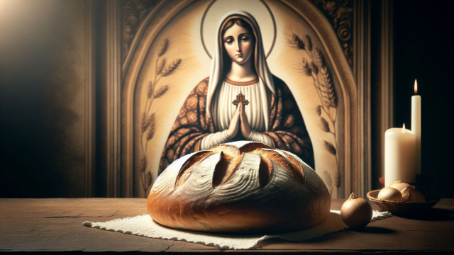 Numero 50 della Smorfia napoletana, 'o ppane, segno Vergine. &copy; Immagine creata con Dall-E